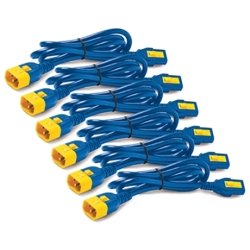 Power Cord Kit (6 ea) Locking C13 to C14 1.2m Blue AP8704S-WWX590