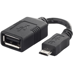 【クリックで詳細表示】USB変換アダプター USB-microB：USB-Aメス ブラック BSMPC11C01BK
