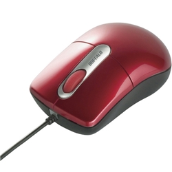 【クリックで詳細表示】有線光学式マウス Sサイズ レッド BSMOU07SRD