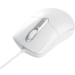 【クリックで詳細表示】有線光学式マウス Sサイズ ホワイト BSMOU07SWH