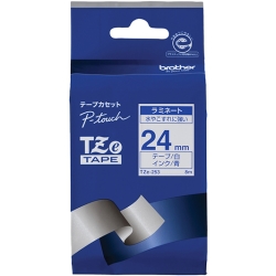 【クリックで詳細表示】TZeテープ ラミネートテープ(白地/青字) 24mm TZe-253