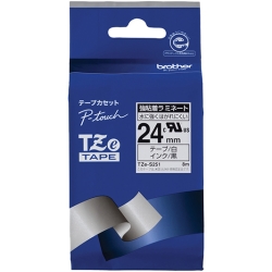 【クリックで詳細表示】TZeテープ 強粘着ラミネートテープ(白地/黒字) 24mm TZe-S251