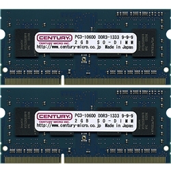 【クリックでお店のこの商品のページへ】Intel Atom対応DDR3-SODIMM 4GB(2GB 2枚組) CK2GX2-SOD3U1333H