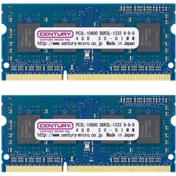 m[gp PC3L-10600/DDR3L-1333 8GB kit(4GBx2) 204pin SODIMM 1.5/1.35Vp { CK4GX2-SOD3LU1333
