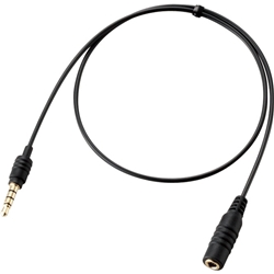 【クリックで詳細表示】スマートフォン用ヘッドホン延長ケーブル/4極/S型/0.5m/ブラック MPA-EHPS05BK