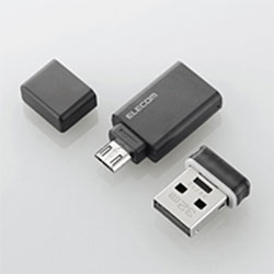 【クリックで詳細表示】USB2.0/1.1 セキュリティソフト対応スマホ・タブレット用USBメモリ/32GB/ブラック MF-SAU232GBK