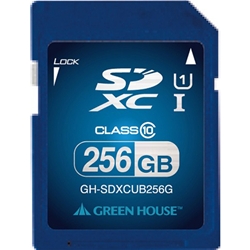 【クリックで詳細表示】SDXCメモリーカード UHS-I U1 256GB R80/W20 GH-SDXCUB256G
