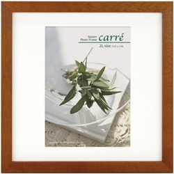 【クリックでお店のこの商品のページへ】SQ木製額 carre(カレ) ポストカード(KGサイズ) 1面 ブラウン FSQCR-BRKG1