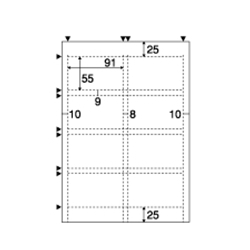 【クリックで詳細表示】名刺・カード 8面 特厚口 ホワイト カラーレーザ専用(100枚入) LP10N