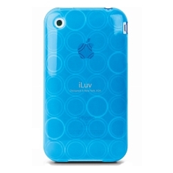 【クリックで詳細表示】iLuv iPhone 3G/3GS用 サークル柄フレキシTPUケース ブルー iCC77BLU