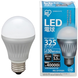 【クリックで詳細表示】アイリスオーヤマ LED電球 昼白色 325lm LDA6N-H-V13