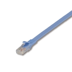 【クリックで詳細表示】UTP CAT6フラットLANケーブルコネクター付 ライトブルー より線導体 AWG24 X 4P 5m HLC-FT6-5MP-LB