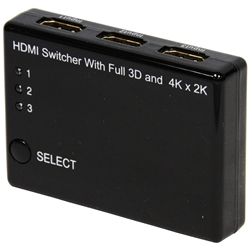 【クリックで詳細表示】HDMIセレクター(3入力→1出力、リモコン付属) KRSW-HDM310R