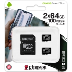 64GBx2Zbg Canvas select Plus microSDXCJ[h Class10 UHS-1 U1 V10 A1 SDA_v^1t SDCS2/64GB-2P1A
