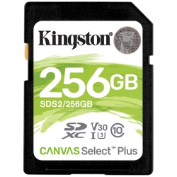 256GB Canvas select Plus SDXCJ[h Class10 UHS-I U3 V30 100MB/s Read 85MB/s Write SDS2/256GB
