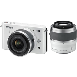 【クリックで詳細表示】レンズ交換式アドバンストカメラ Nikon 1 J2 ダブルズームキット ホワイト N1J2WZWH