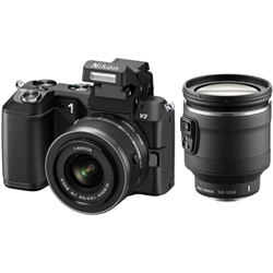 【クリックで詳細表示】レンズ交換式アドバンストカメラ Nikon 1 V2 ハイパーダブルズームキット ブラック N1V2HWZBK
