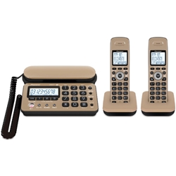 【クリックでお店のこの商品のページへ】デジタルコードレス留守番電話機 子機2台タイプ キャラメルブラック TF-SD10W-TK