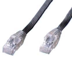 【クリックでお店のこの商品のページへ】Cat5e フラットLANケーブル ストレート結線 ブラック 3m ALT03BF