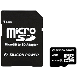 【クリックで詳細表示】microSDHCカード 4GB (Class6) 永久保証 (SDHCアダプター付) SP004GBSTH006V10