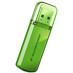 【クリックで詳細表示】USBフラッシュメモリー HELIOS 101Series 16GB グリーン 永久保証 SP016GBUF2101V1N