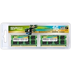 【クリックで詳細表示】メモリモジュール 204Pin SO-DIMM DDR3-1333(PC3-10600) 8GB×2枚組 ブリスターパック SP016GBSTU133N22