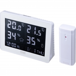 【クリックで詳細表示】ワイヤレスデジタル温湿度計(受信機付き) CHE-TPHU4