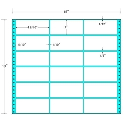 【クリックで詳細表示】タックフォームラベル 15インチ ×13インチ 18面付(1ケース500折) M15A