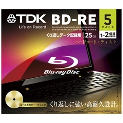 【クリックで詳細表示】データ用書換型ブルーレイディスク 25GB 1-2倍速対応 ノーマルレーベル5枚 BED25A5A