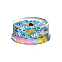 【クリックでお店のこの商品のページへ】CD-R 音楽用 80分 20枚パック CD-RDE80CPMX20PS