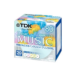 【クリックで詳細表示】CD-R 音楽用 80分 20枚パック CD-RDE80CPMX20S