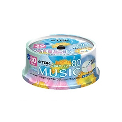 【クリックでお店のこの商品のページへ】CD-R 音楽用 80分 30枚パック CD-RDE80CPMX30PS