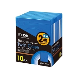 【クリックで詳細表示】BDサイズケース 2枚収納タイプ 10枚パック CASE-BD2B10A