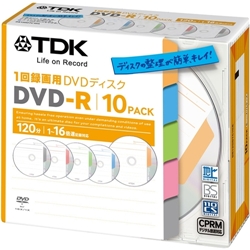 【クリックで詳細表示】録画用DVD-R 120分 1-16倍速 インデックス・ディスク 5mmスリムケース 10枚入 DR120DTC10A