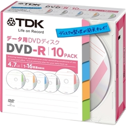 【クリックで詳細表示】データ用DVD-R 4.7GB 1-16倍速 インデックス・ディスク 5mmスリムケース 10枚入 DR47TC10A
