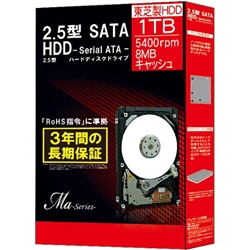 2.5C`HDD Ma Series 1TB 5400rpm 8MBobt@ SATA300 MQ01ABD100BOX