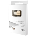 ADATA USB 3.1 Type-C & USB 2.0/3.0 Type-A両対応 OTGデュアルコネクタ フラッシュドライブ ゴールド/32GB AUC350-32G-CGD