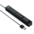 磁石付き10ポートUSB2.0ハブ（ブラック） USB-HUB256BK...