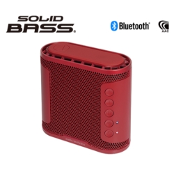 SOLID BASS Bluetoothポータブルスピーカー レッド (防水(IPX5)/バッテリ内蔵/最大11時間再生/AAC対応) AT-SBS50BT RD