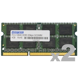 Macp DDR3-1066 204pin SO-DIMM 2GB×2 ADM8500N-2GW