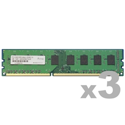 【クリックで詳細表示】DDR3-1333/PC3-10600 Unbuffered DIMM 4GB×3枚組 ADS10600D-4G3