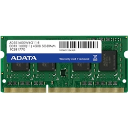  4GB DDR3 SO-DIMM (1600) -512x8 e[pbP[W AD3S1600W4G11-R