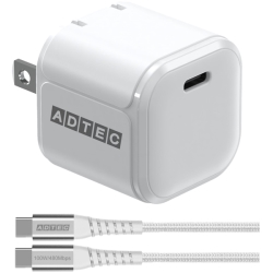 Power DeliveryΉ AC[d/33W/USB Type-C 1|[g/zCg & Type-C to CP[uZbg APD-V033C-wC-WH
