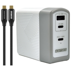 Power Delivery 3.1Ή GaN AC[d/140W/USB Type-C 2|[g Type-A 1|[g/zCg & Type-C to CP[uZbg APD-A140AC2-wC24-WH