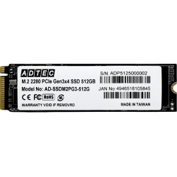 3D NAND SSD M.2 NVMe PCIe Gen3x4(2280) AD-SSDM2PG3 512GB