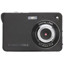 ASAGAO Digital Camera (Black) ���𑜓x�f�W�^���J���� 2.7�C���`�t�����j�^ �ő�5600x4200�i24M�j�r�N�Z�����掿�B�e 8�{�f�W�^���Y�[�� SD�J�[�h�ʔ�