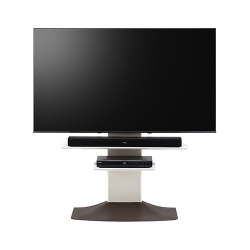 朝日木材加工 壁寄せTVスタンド 48～77V用 ブラック/ブラック WS-F820-BB
