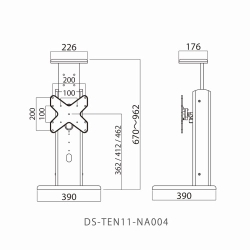 朝日木材加工 木製卓上デジタルサイネージスタンド 天使 TEN11 ディスプレイ取付金具付 ディスプレイ推奨サイズ 23型～43型 DS-TEN11-NA004
