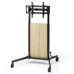 朝日木材加工 ディスプレイスタンド カブト KBT11 黒色 背面収納スペース付 キャスター付 ディスプレイ取付金具付 ディスプレイ推奨サイズ ～100型 PS-KBT11