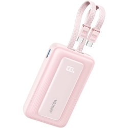 ANKER Anker Zolo Power Bank (10000mAh 35W Built-In Dual USB-Cケーブル) ピンク A1680N52